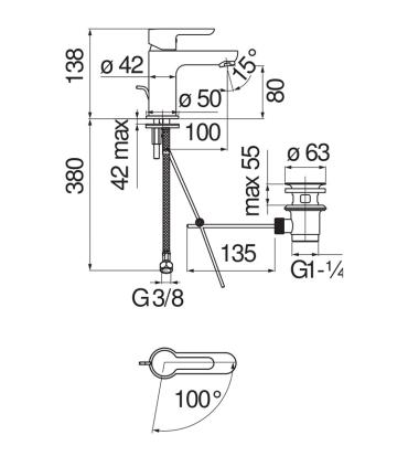 Miscelatore lavabo Nobili serie ABC eco 5 litri al minuto