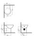 Angular toilet back to wall horizontal or vertical outlet HATRIA collection You&Me