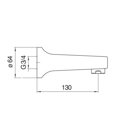 Nobili Av00159 Wall Mounted Bathtub Spout Mm.130