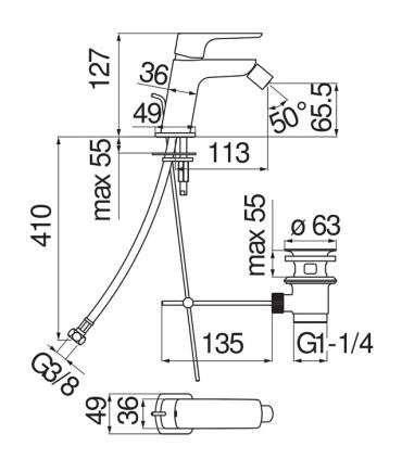Miscelatore bidet monoforo Nobili acquaviva art.VV103119/1