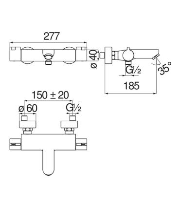 Nobili Abc 87010/1 External thermostatic bath mixer
