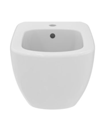 Ideal Standard single hole wall hung bidet Tesi series New art T3552, in matt white ceramic. Dimensions 36x53cm. To be completed