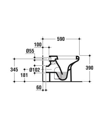 Wc a pavimento Ideal standard tesi classic bianco T3035 scarico a parete