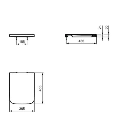 Sedile wc slim con chiusura ammortizzata Ideal Standard Blend Cube T3927
