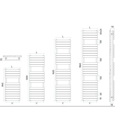 Scaldasalviette bagno Irsap Ellipsis, attacchi laterali, bianco