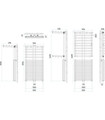 Seche-serviettes Irsap Get Up blanc avec fonction étendoir