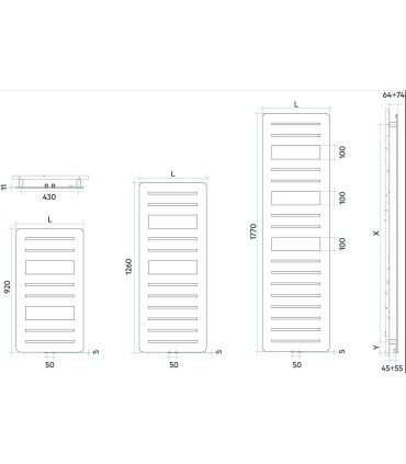Seche-serviettes Irsap collection Page avec attaque 50mm