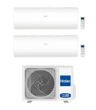 Haier PEARL R32 – Climatizzatore a parete dual split inverter Wi-Fi, colore bianco.