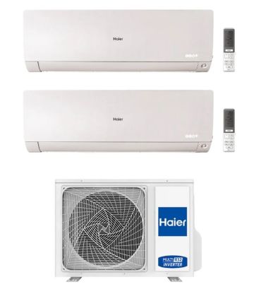 Haier FLEXIS PLUS R32 – Climatizzatore a parete dual split inverter Wi-Fi, colore bianco, con unità esterna da 4 kW