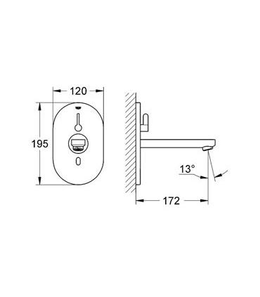 Electronic mixerr wall mounted Grohe Eurosmart Cosmopolitan E