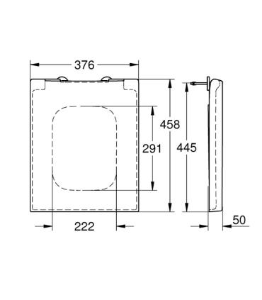 Abattant WC enveloppant en céramique Grohe Cube avec fermeture amortie 39488000 blanc
