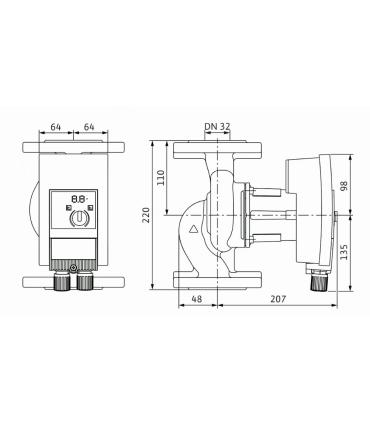 Circulateur à rotor noyé Wilo Yonos Maxo 32 230 V