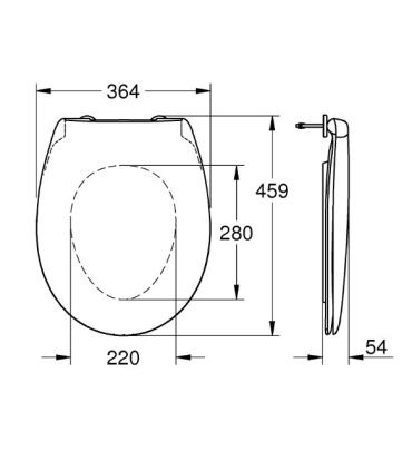 Abattant WC Grohe Bau Ceramic Slim avec fermeture amortie 39493000 Blanc