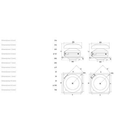 Aspiratore centrifugo per condotti Vortice CA 150 Q MD E RF 16142