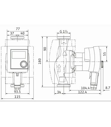Sanitary circulator Wilo Stratos Pico-Z 25/1-6 interaxle 180 230V