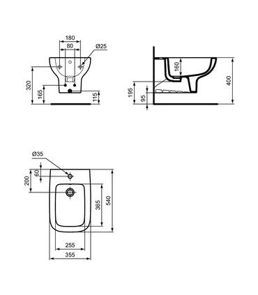 Bidet sospeso monoforo Ideal Standard I-Life T4524