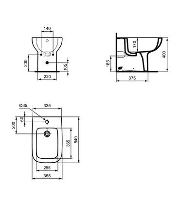 Bidet a pavimento filo parete monoforo Ideal Standard I-Life T4526