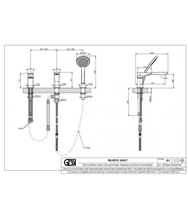 3-hole bath group, Gessi series Rilievo art. 59037