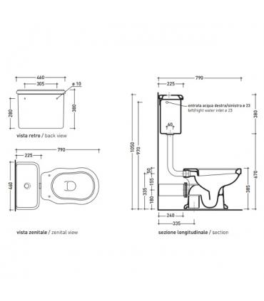 Flaminia Efi 6004 reservoir a' dos pour wc, blanc