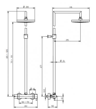 Bellosta shower column Mosè series art. 8811 / 4A