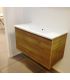 Geromin Wall mounted cabinet 90 cm, collection Loto, with washbasin wood effect .