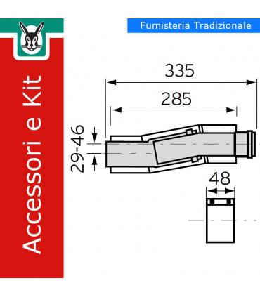 Kit curva ad innesto telescopico 60/100 fumisteria tradizionale Vailla