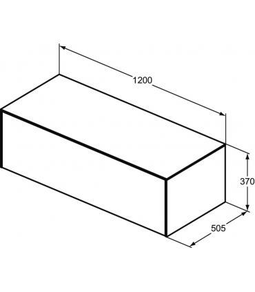 Meuble sous-vasque avec dessus de lavabo laqué Ideal Standard