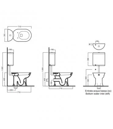 Cistern backpack with mechanism doubland discharge (3/6 liters) HATRIA collection Dolcevita