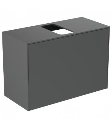 Meuble mince laqué pour lavabo Ideal Standard, série Conca