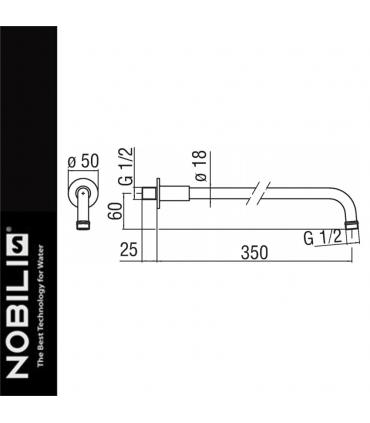 Nobili AD138/4 braccio a parete per soffione, 35 cm, cromo art.AD138/4