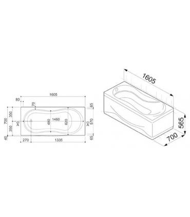 Baignoire normal  a' encastrer seulementcoque Teuco blanc