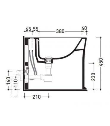 Bidet a pavimento filo parete Ceramica Flaminia serie Madre MA217