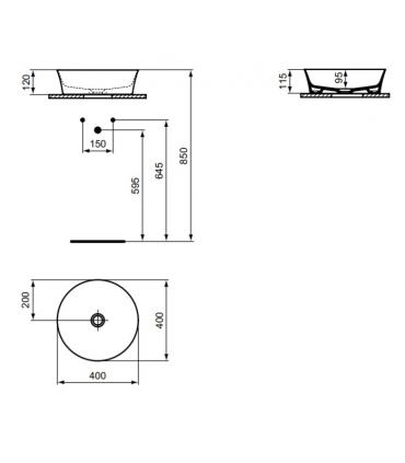 Lavabo da appoggio tondo Ideal Standard Ipalyss E1398