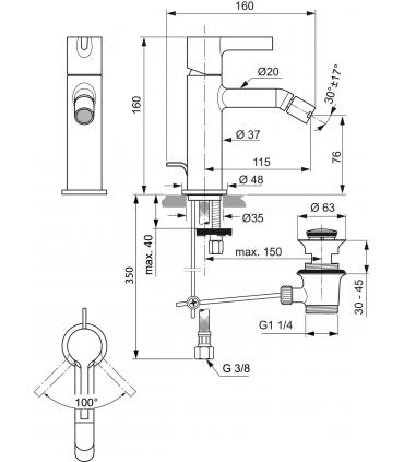 Miscelatore bidet monoforo Ideal Standard Joy BC784