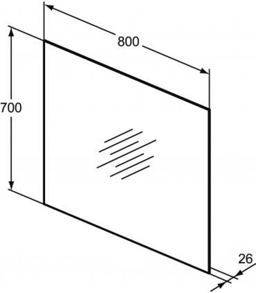 Specchio rettangolare con LED perimetrale Ideal Standard