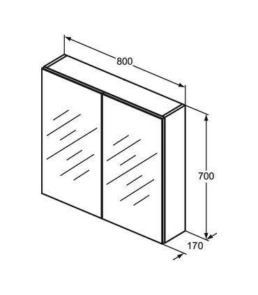 Specchio contenitore semplice Ideal Standard 2 ante