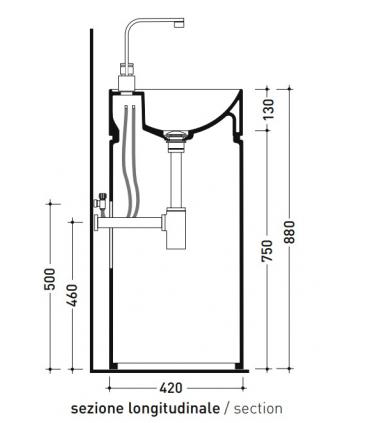 Lavabo a pavimento Ceramica Flaminia Monotwin MTR42P