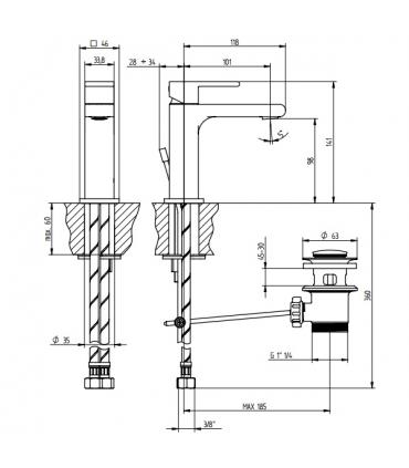 Mixer for washbasin Bellosta collection JeansQ