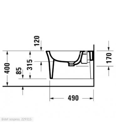 Bidet sospeso Duravit, serie White Tulip, 229315