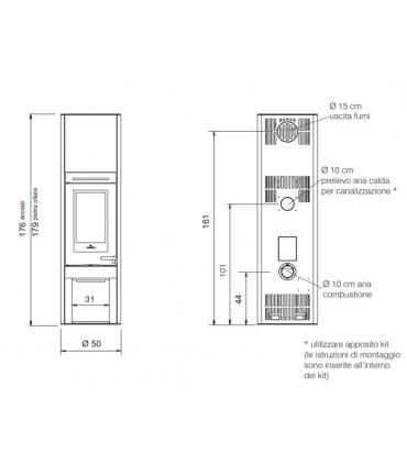 Edilkamin Tally 8 S ductable wood stove