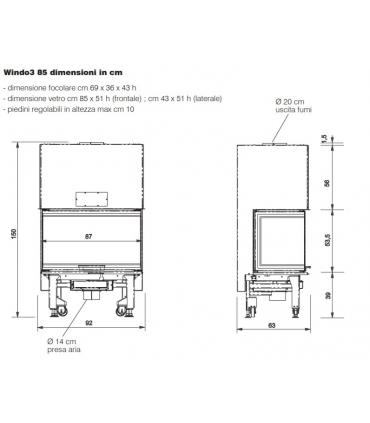 Wood-burning fireplace Edilkamin Windo3