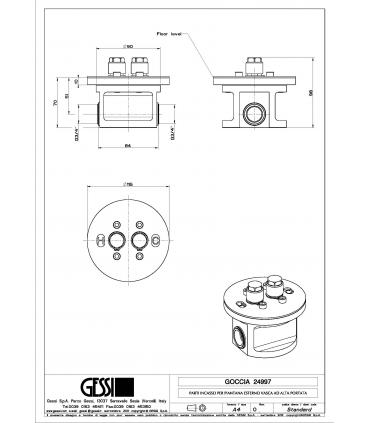 Gessi, Goccia series, concealed body misc. floor tub code 24997