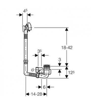 Discharge column Bathtub Geberit with chain