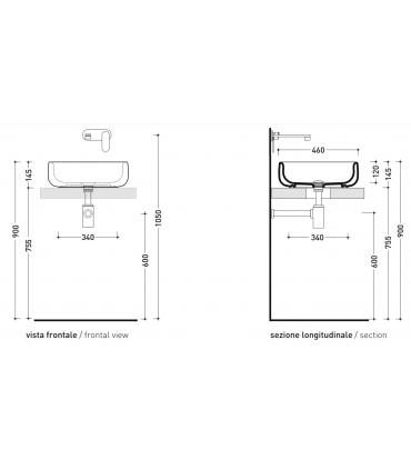 Countertop Washbasin Ceramica Flaminia Bonola Collection