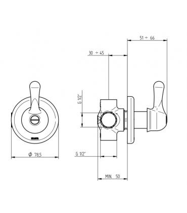 Deviatore da incasso Bellosta Romina a 2 uscite 0303/2/1/E