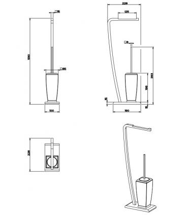 Free-standing toilet stand, Gessi, Mimi collection, art.33334