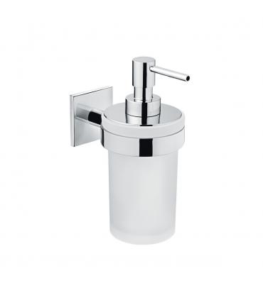 Dispenser sapone Bath+ serie Duo square con contenitore in vetro
