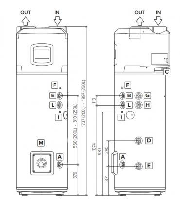 Scaldabagno in pompa di calore Ariston Nuos Plus monoblocco Wifi