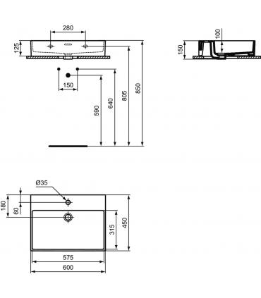 Lavabo à Poser Ou Suspendu Ideal Standard Extra Monotrou