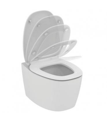 Ideal Standard Dea wall-hung toilet with Aquablade system without rim, in matt white finish ceramic, item T3488. The toilet is e